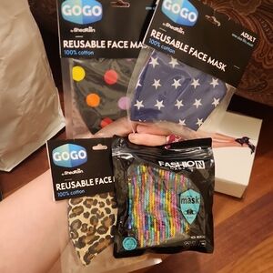 GOGO Adults Face Masks - Polka Dot, Star, Leopard, Rainbow
